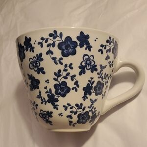 IKEA Jamnt Mug Cup Cobalt Blue and White Floral